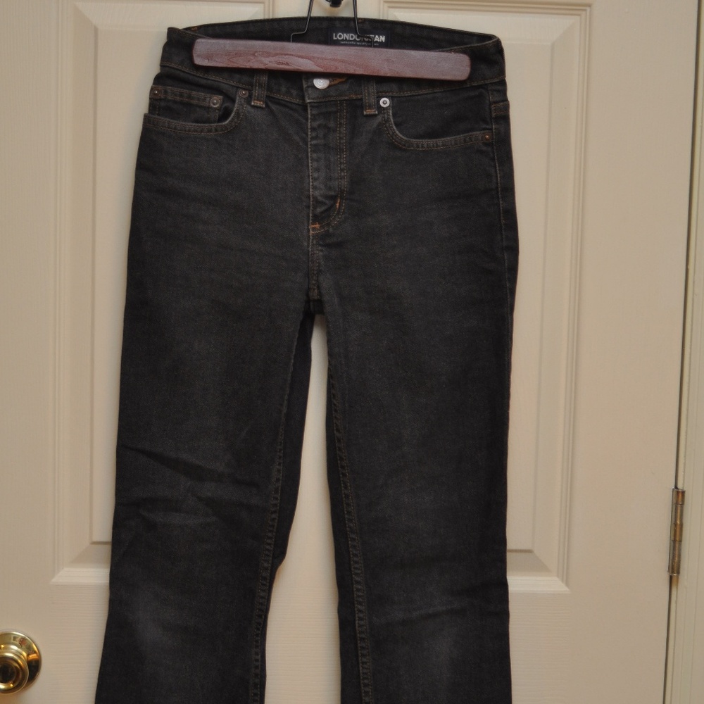 Gray, Stiff High-Waisted Bootcut Jeans